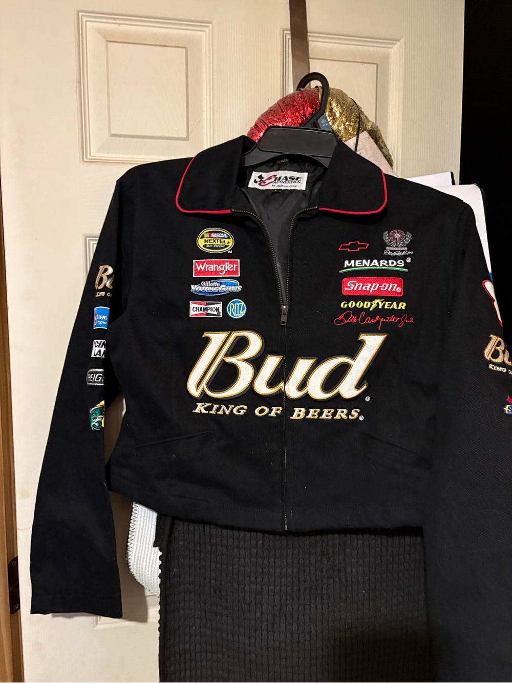 Bud Racing Jacket with Embroidered Logos - Black & Gold